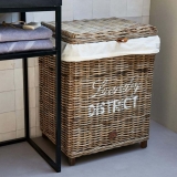 Rustic Rattan Laundry District Basket
