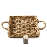 Rustic Rattan Mini Tray square